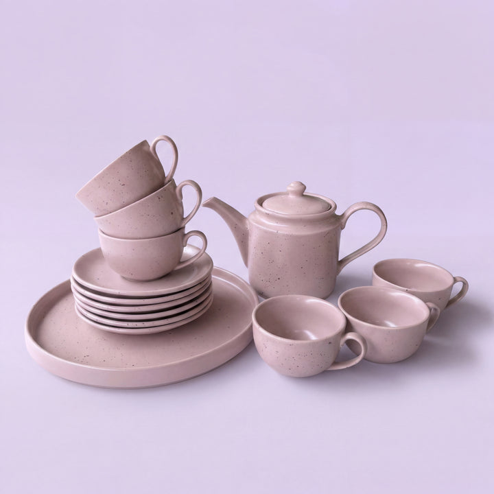 Tea Set - 15 Pieces - ( Old Rose Matte )