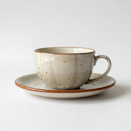 WM Cup Saucer Set ( Grey Colorline ) ( 220 ml ) 6 cups 6 Saucers