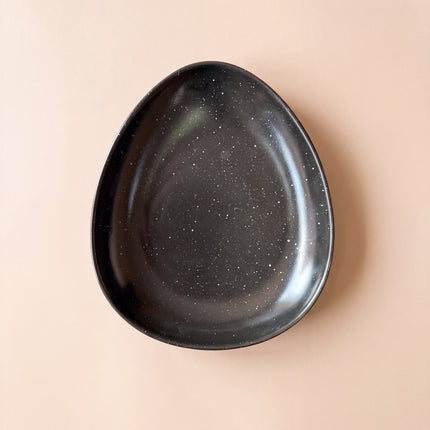 11"x9" Triangular Platter ( Textured Black Matte with White Specks )