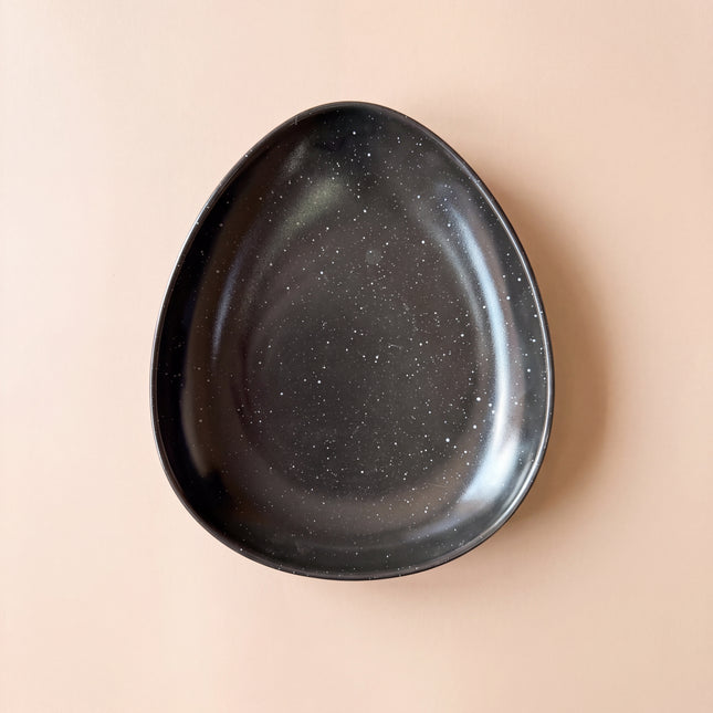 11"x9" Triangular Platter ( Noir with White Specks )