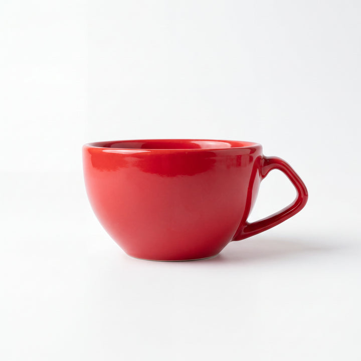 D Handle Coffee Cup Small ( Glossy Red ) ( 220 ml )