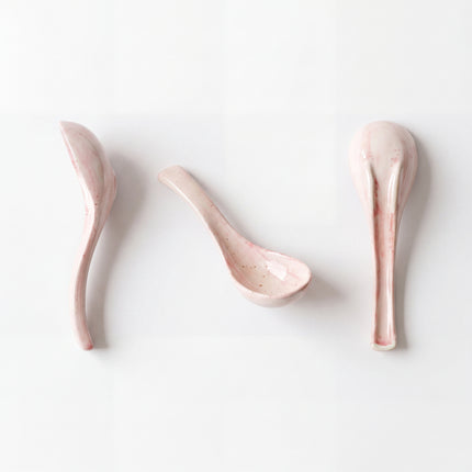 Ceramic Soup Spoon ( Pink Colorline )