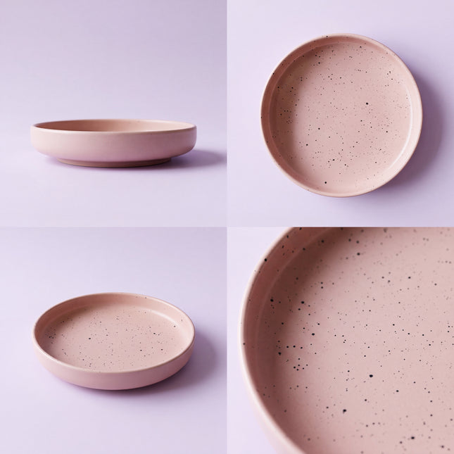 8 inch Deep Classic Plate ( Old Rose Matte with Black Specks )