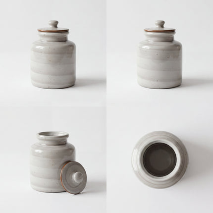 Large Ceramic Candy Jar ( Grey Colorline ) ( 1500 ml ) ( NOT Airtight )