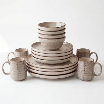 4-Person 16-Piece Breakfast Set ( Grey colorline )