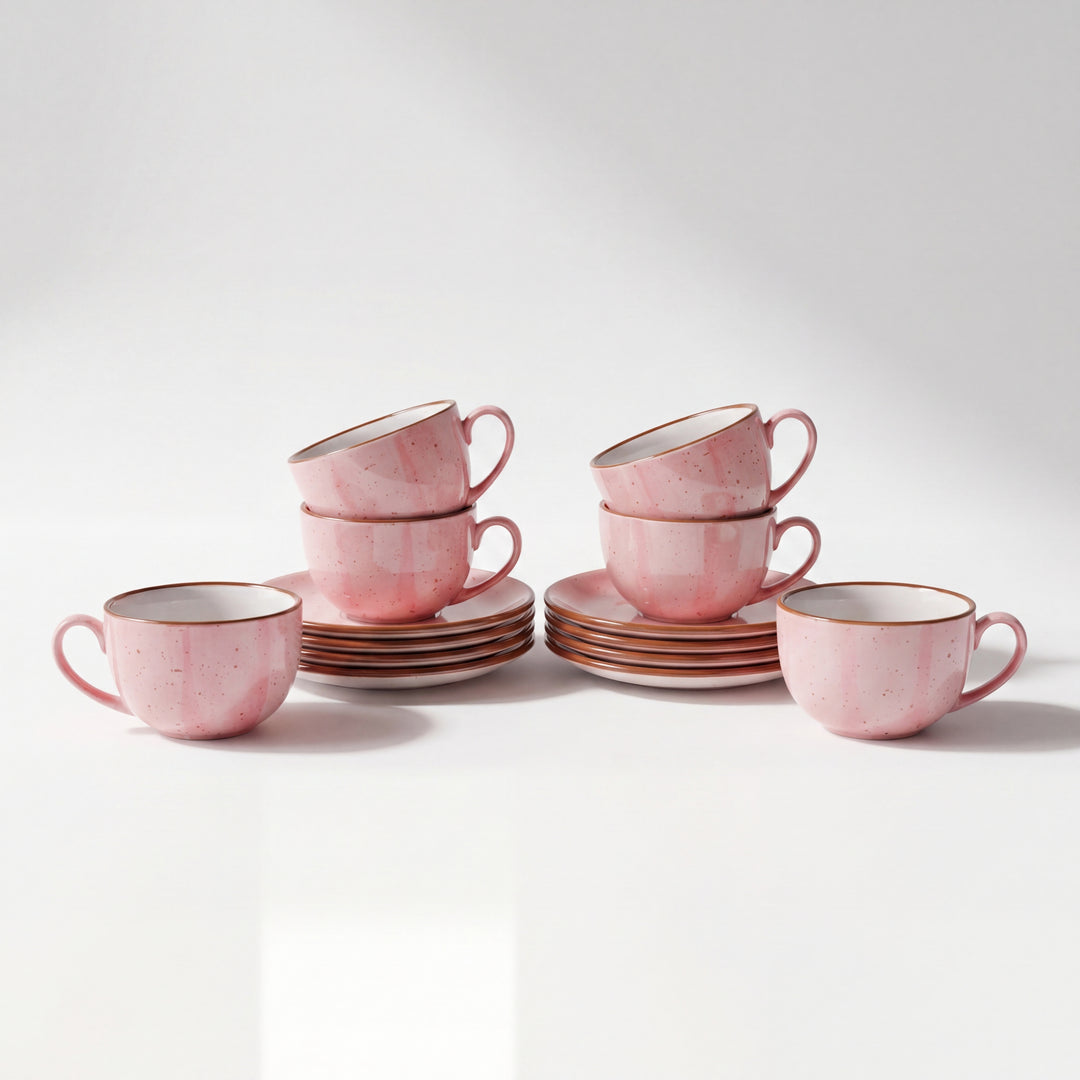 WM Cup Saucer Set ( Rosewater ) 6 cups 6 saucers ( 220ml )