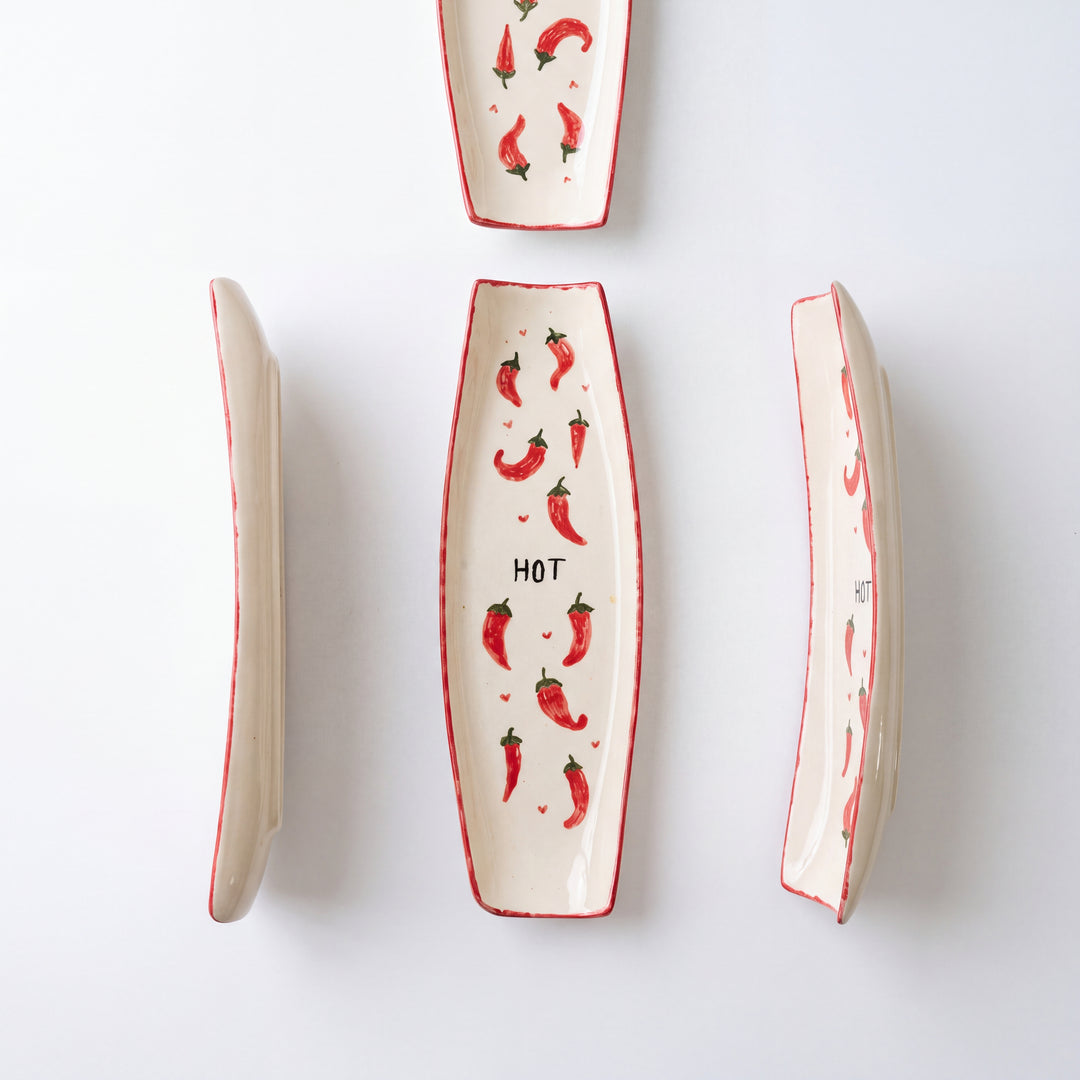 Curved Sushi Platter 16"x5" ( Hot Chilli )