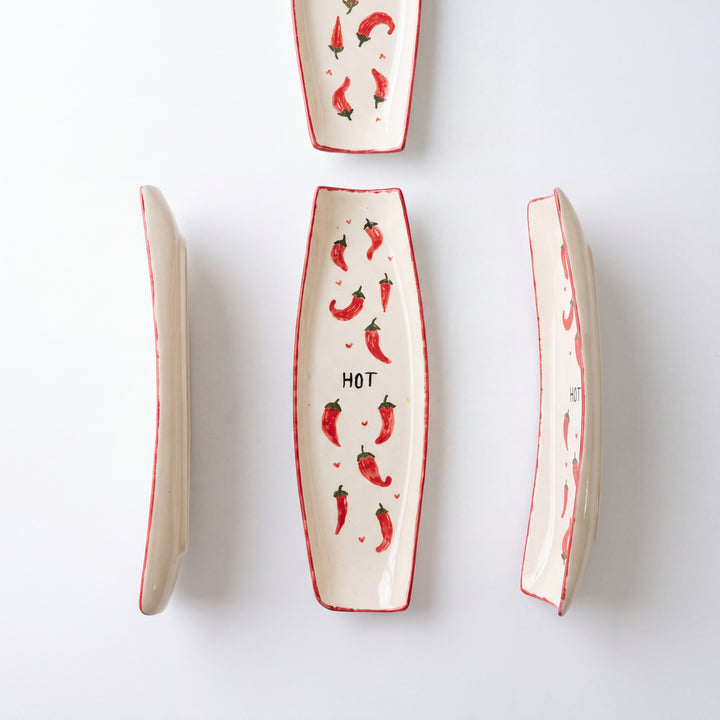 Curved Sushi Platter 16"x5" ( Hot Chilli )