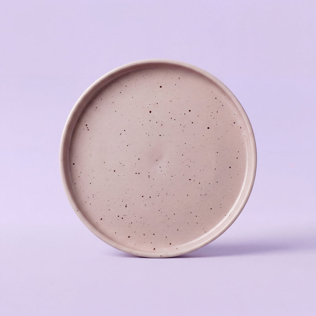 8 inch Pebble Edge Plate ( Old Rose Matte )