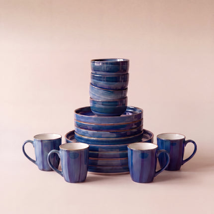 4-Person 16-Piece Breakfast Set ( Cobalt Blue Colorline )