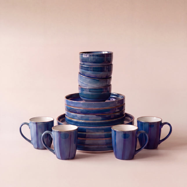 4-Person 16-Piece Breakfast Set ( Cobalt Blue Colorline )