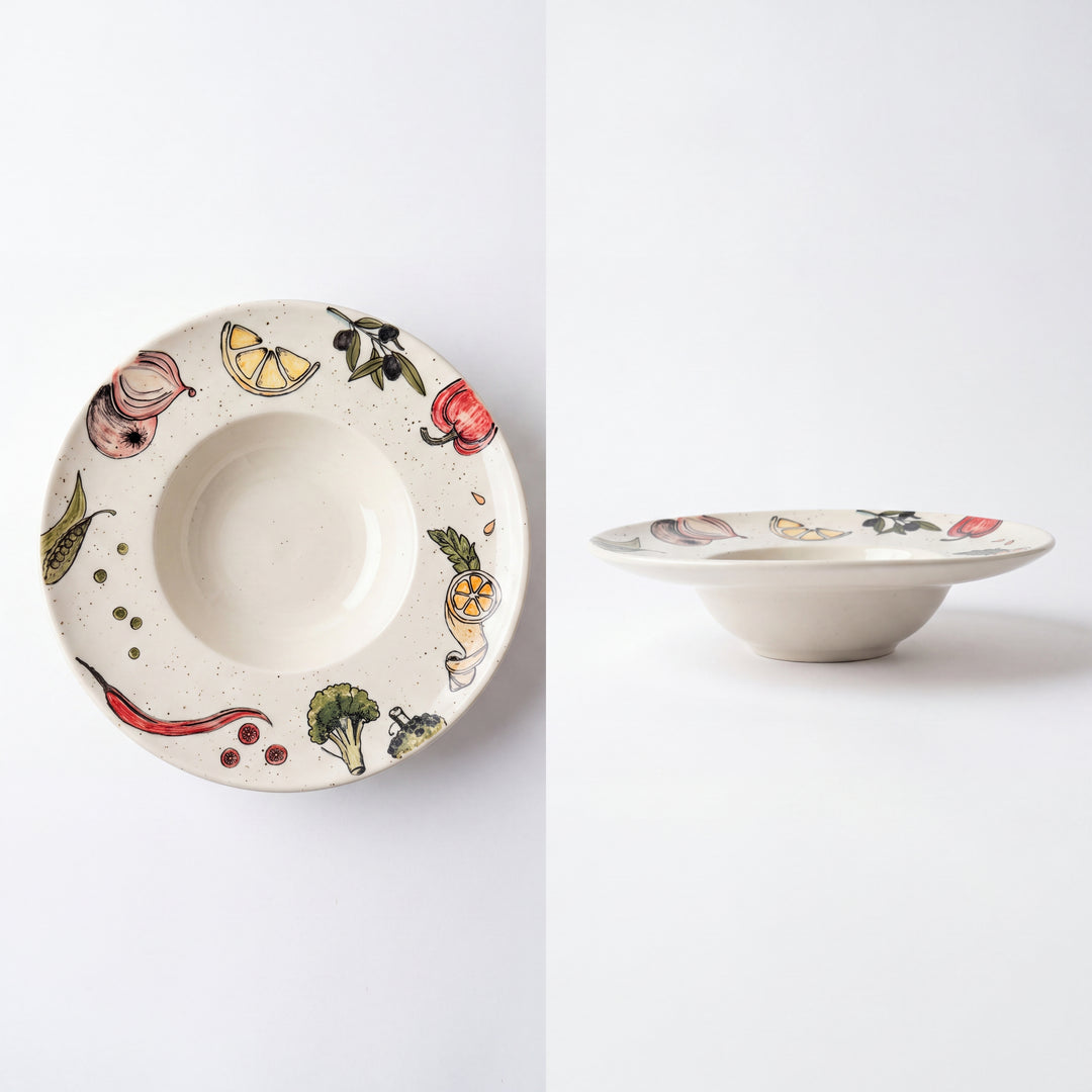 9.5 inch Pasta Plate Deep ( Tuscan Market )