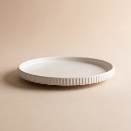 8 inch Pebble Edge Plate ( White Matte )
