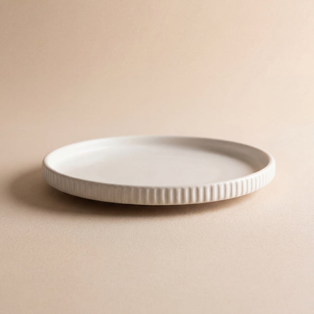 8 inch Pebble Edge Plate ( White Matte )