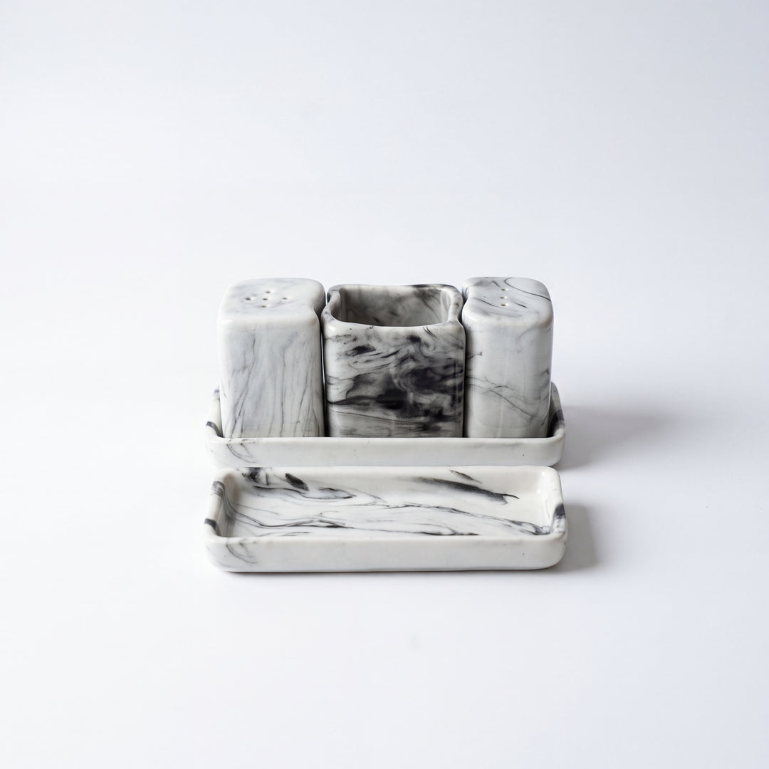 Salt Pepper Set ( Black Marble )