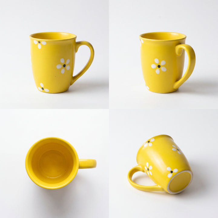 4-Person 16-Piece Breakfast Set ( Yellow Matte Floral )