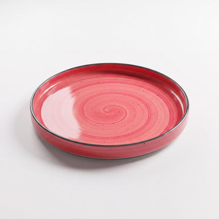 10 inch Classic Plate ( Red Colorline with black rim and black specks )
