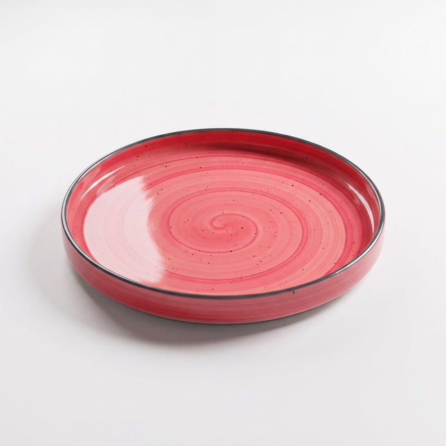10 inch Classic Plate ( Red Colorline with black rim and black specks )