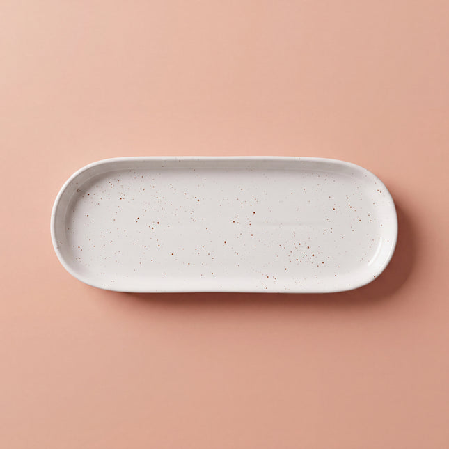 NV Oval Small Platter 12"x4.8" ( Snow Cocoa )