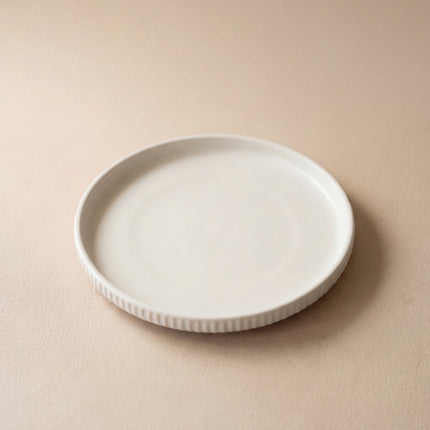 8 inch Pebble Edge Plate ( White Matte )