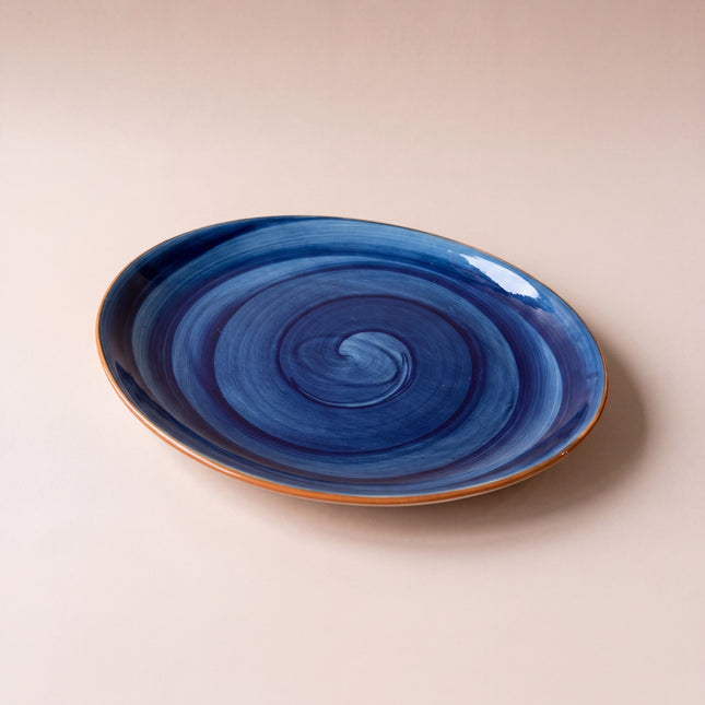 11 inch Rimless Rice Dish ( Cobalt Blue Colorline )