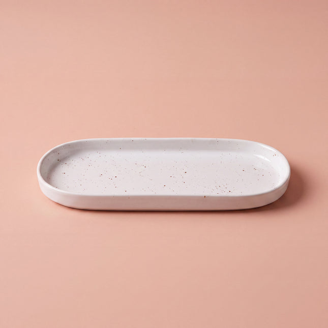 NV Oval Small Platter 12"x4.8" ( Snow Cocoa )