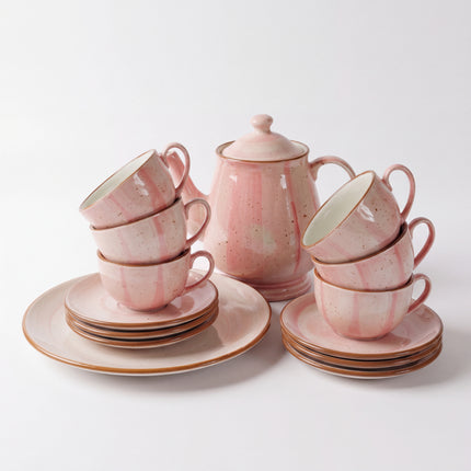 Tea Set - 15 Pieces - ( Pink Colorline )