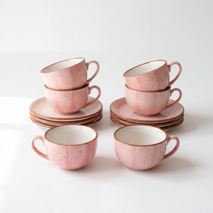 WM Cup Saucer Set ( Rosewater ) 6 cups 6 saucers ( 220ml )