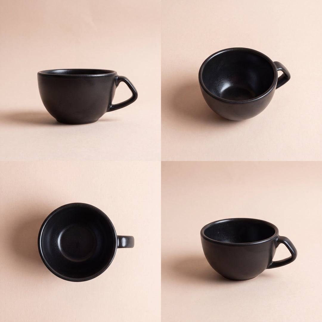 D Handle Coffee Cup Small ( Noir) ( 220 ml )