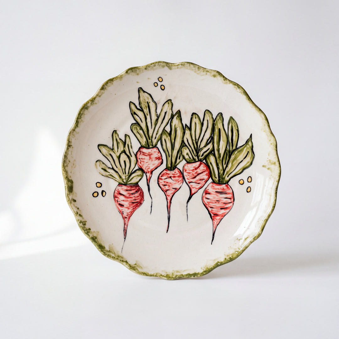 10 inch Petal Edge Plate ( Radish Roots )