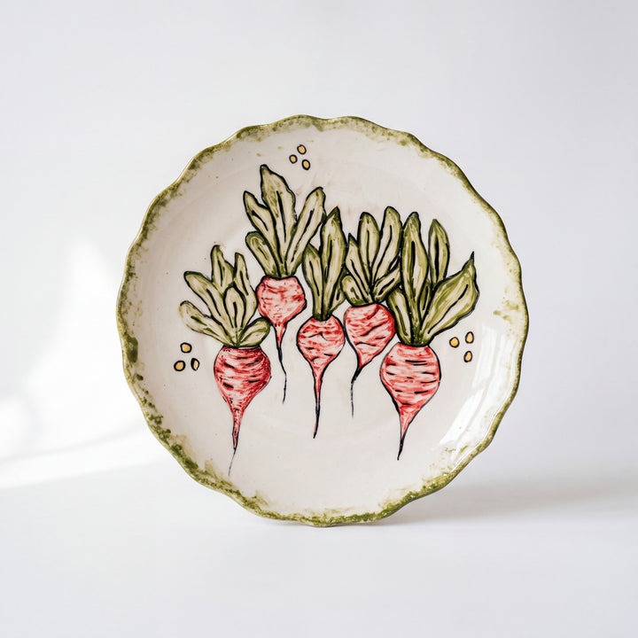 10 inch Petal Edge Plate ( Radish Roots )