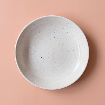 10 inch Entree Bowl ( White Matte with Brown Specks )