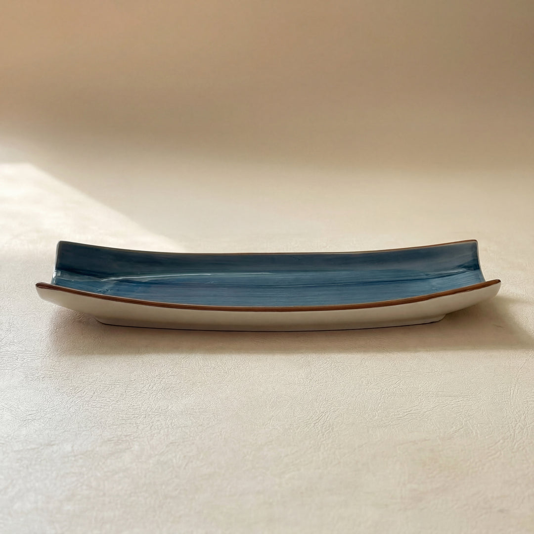 Curved Sushi Platter 14"x4" ( Indigo )