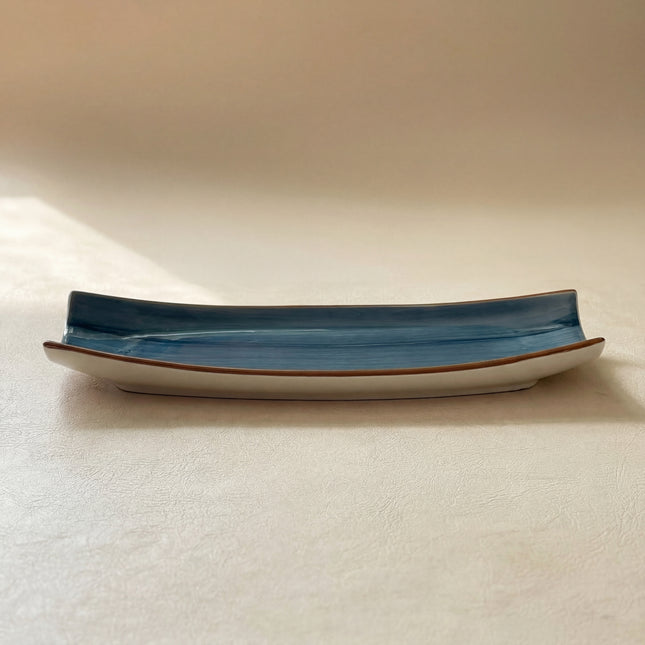 Curved Sushi Platter 14"x4" ( Cobalt Blue Colorline )