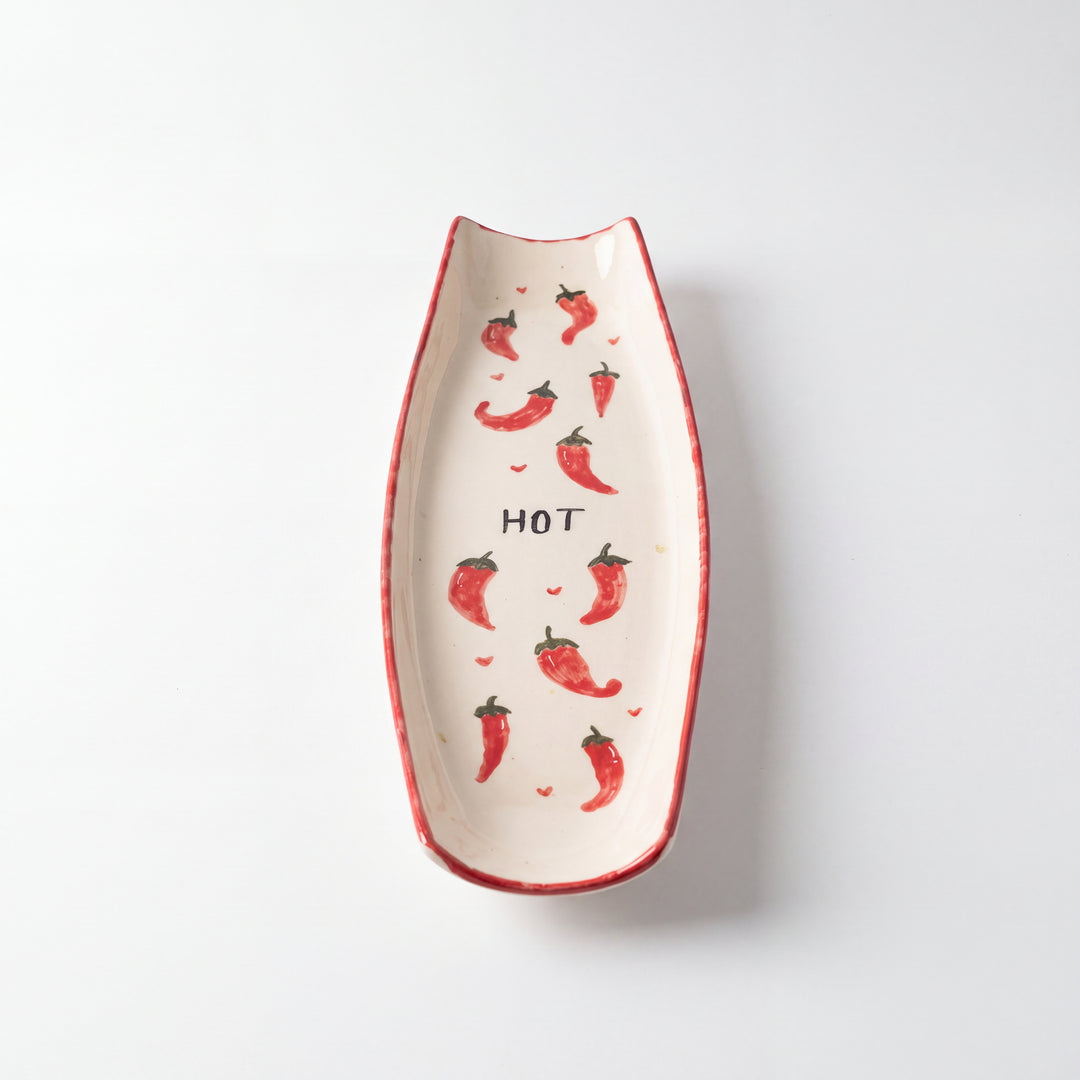 Curved Sushi Platter 16"x5" ( Hot Chilli )