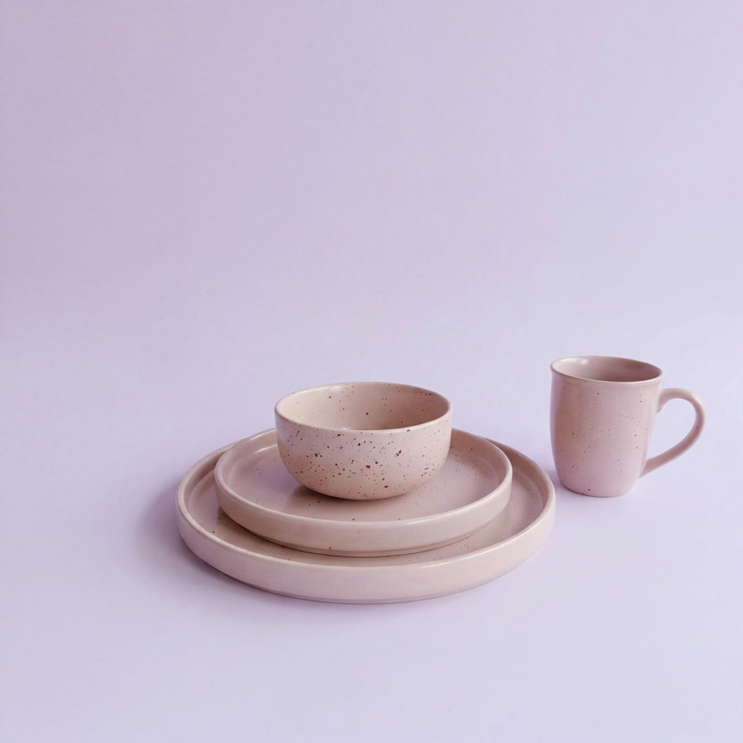 4-Person 16-Piece Breakfast Set ( Old Rose Matte )