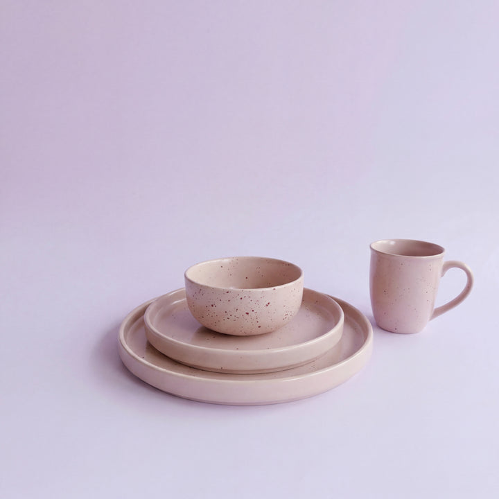 4-Person 16-Piece Breakfast Set ( Old Rose Matte )