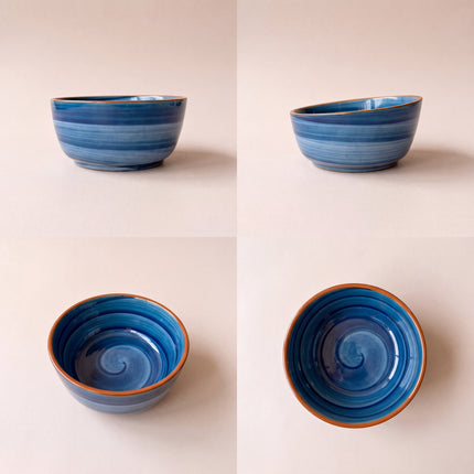 6 inch  Curved Cut Bowl ( Cobalt Blue Colorline )