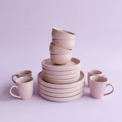 4-Person 16-Piece Breakfast Set ( Old Rose Matte )