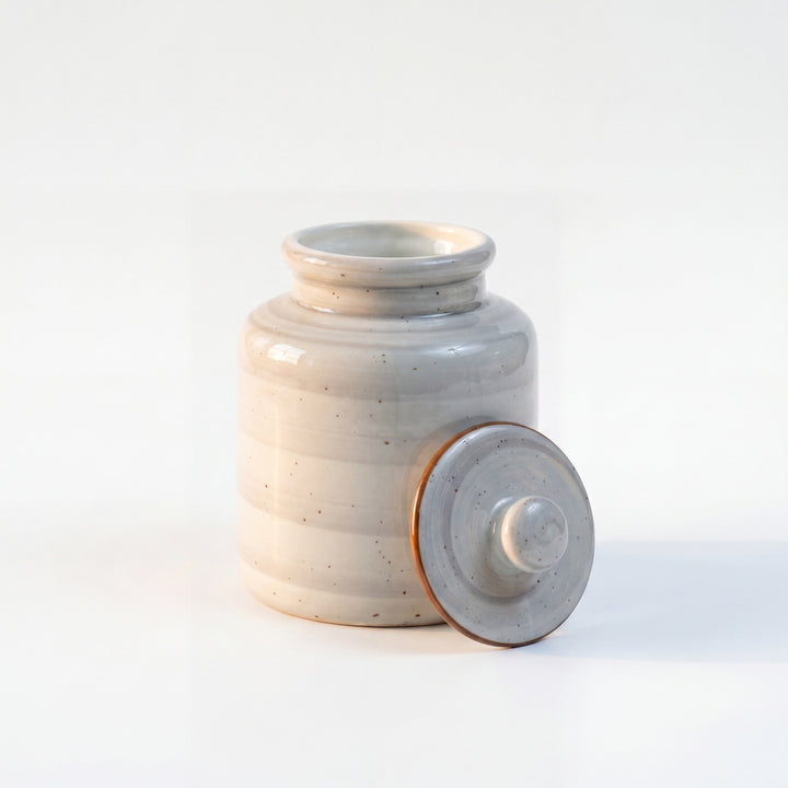 Large Ceramic Candy Jar ( Ash ) ( 1500 ml ) ( NOT Airtight )