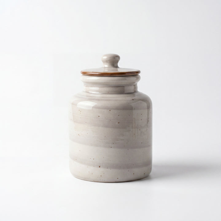 Large Ceramic Candy Jar ( Ash ) ( 1500 ml ) ( NOT Airtight )
