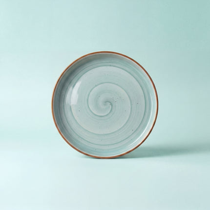 8 inch Deep Classic Plate ( Teal Colorline )