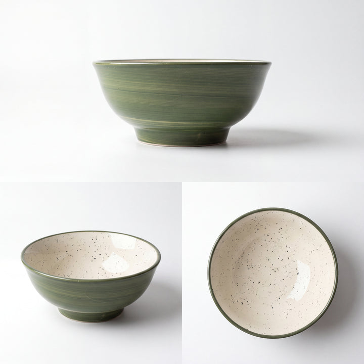 8 inch Round Bowl ( Outer Dark Green Colorline )