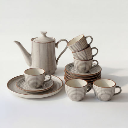 Tea Set - 15 Pieces - ( Grey Colorline )