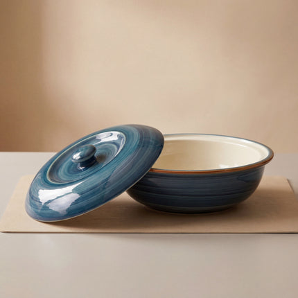 10 inch Nest Bowl with Lid ( Cobalt Blue Colorline )