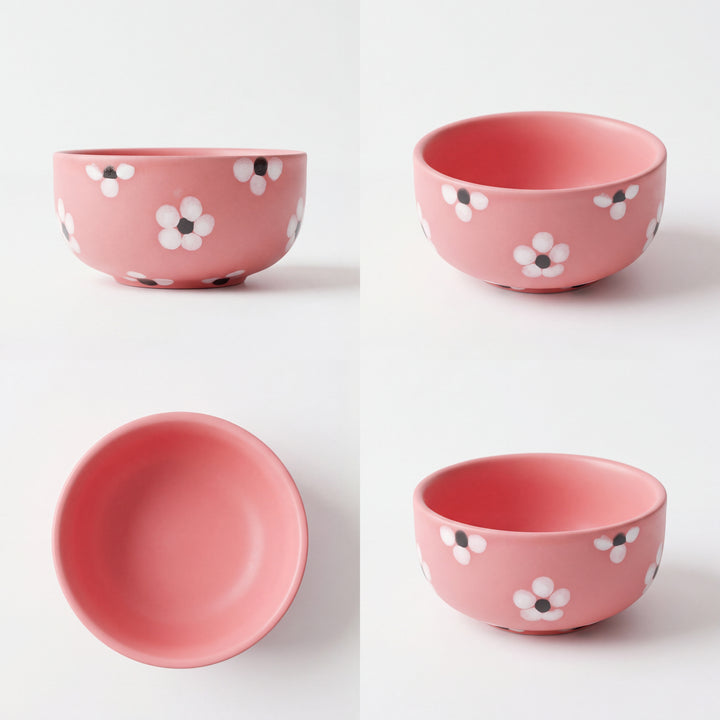4-Person 16-Piece Breakfast Set ( Pink matte floral )