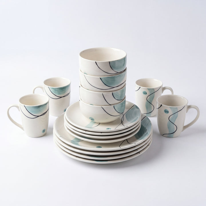 16 Pieces Breakfast Set ( Drift Line )