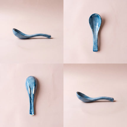 Ceramic Soup Spoon ( Indigo )