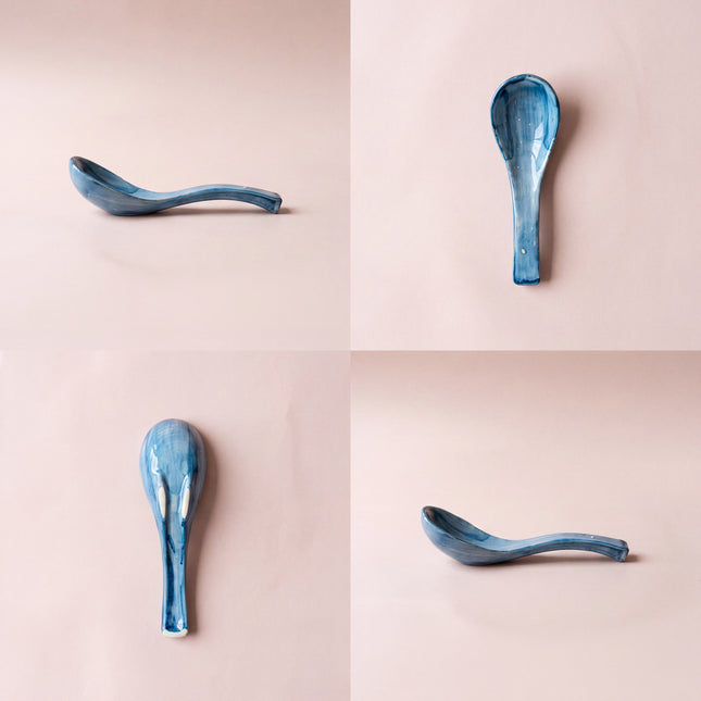 Ceramic Soup Spoon ( Indigo )