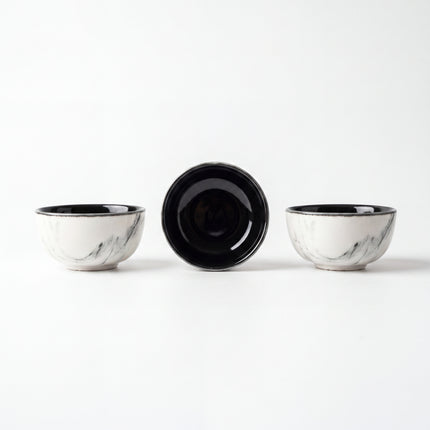 Round Sauce Ramekin Large 4cm Height x 8cm Width ( Black Marble ) ( Set of 3 )